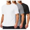 COOFANDY 3 Pack Men’s Athletic T-Shirts Short Sleeve – Quick Dry Moisture Wicking Workout Shirts for Running, Gym, Casual(Z-black/White/True Grey-3 Pack)
