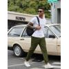 COOFANDY Men Casual Joggers Pants Cotton Cargo Elastic Waist Chino Pants Twill Hiking Outdoor Sweatpants(Army Green)