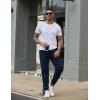 COOFANDY Men Casual Joggers Pants Cotton Cargo Elastic Waist Chino Pants Twill Hiking Outdoor Sweatpants(Blue)