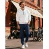 COOFANDY Men Casual Joggers Pants Cotton Cargo Elastic Waist Chino Pants Twill Hiking Outdoor Sweatpants(Blue)