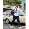 COOFANDY Men Casual Joggers Pants Cotton Cargo Elastic Waist Chino Pants Twill Hiking Outdoor Sweatpants(Blue)