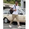 COOFANDY Men Casual Joggers Pants Cotton Cargo Elastic Waist Chino Pants Twill Hiking Outdoor Sweatpants(Camel)