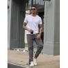 COOFANDY Men Casual Joggers Pants Cotton Cargo Elastic Waist Chino Pants Twill Hiking Outdoor Sweatpants(Dark Grey)