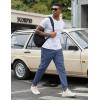 COOFANDY Men Casual Joggers Pants Cotton Cargo Elastic Waist Chino Pants Twill Hiking Outdoor Sweatpants(Denim Blue)