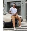 COOFANDY Men Casual Joggers Pants Cotton Cargo Elastic Waist Chino Pants Twill Hiking Outdoor Sweatpants(Khaki)