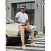 COOFANDY Men Casual Joggers Pants Cotton Cargo Elastic Waist Chino Pants Twill Hiking Outdoor Sweatpants(Liggt Khaki)