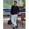 COOFANDY Men Casual Joggers Pants Cotton Cargo Elastic Waist Chino Pants Twill Hiking Outdoor Sweatpants(Light Grey)