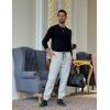 COOFANDY Men Casual Joggers Pants Cotton Cargo Elastic Waist Chino Pants Twill Hiking Outdoor Sweatpants(Light Grey)