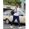 COOFANDY Men Casual Joggers Pants Cotton Cargo Elastic Waist Chino Pants Twill Hiking Outdoor Sweatpants(Navy Blue)