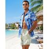 COOFANDY Men’s 7″ Swim Trunks with Compression Liner Quick Dry 2 in 1 Bathing Suit Beach Swimwear Board Shorts with Pockets(White Leaves)