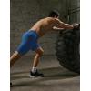 COOFANDY Mens Athletic Shorts 7 Inch Quick Dry Stretch Lightweight Gym Workout Shorts with Pockets(Khaki/Peacock Blue)