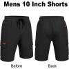 COOFANDY Men’s Casual Cargo Shorts 10″ Drawstring Elastic Waist Shorts Summer Cotton Chino Work Shorts with 6 Pockets(Black)