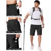 COOFANDY Men’s Casual Cargo Shorts 10″ Drawstring Elastic Waist Shorts Summer Cotton Chino Work Shorts with 6 Pockets(Black)