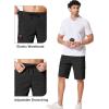 COOFANDY Men’s Casual Cargo Shorts 10″ Drawstring Elastic Waist Shorts Summer Cotton Chino Work Shorts with 6 Pockets(Black)