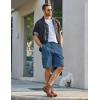 COOFANDY Men’s Casual Cargo Shorts 10″ Drawstring Elastic Waist Shorts Summer Cotton Chino Work Shorts with 6 Pockets(Blue)