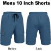 COOFANDY Men’s Casual Cargo Shorts 10″ Drawstring Elastic Waist Shorts Summer Cotton Chino Work Shorts with 6 Pockets(Blue)