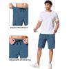 COOFANDY Men’s Casual Cargo Shorts 10″ Drawstring Elastic Waist Shorts Summer Cotton Chino Work Shorts with 6 Pockets(Blue)