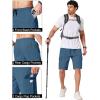 COOFANDY Men’s Casual Cargo Shorts 10″ Drawstring Elastic Waist Shorts Summer Cotton Chino Work Shorts with 6 Pockets(Blue)