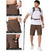 COOFANDY Men’s Casual Cargo Shorts 10″ Drawstring Elastic Waist Shorts Summer Cotton Chino Work Shorts with 6 Pockets(Brown)