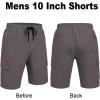 COOFANDY Men’s Casual Cargo Shorts 10″ Drawstring Elastic Waist Shorts Summer Cotton Chino Work Shorts with 6 Pockets(Dark Grey)