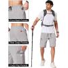 COOFANDY Men’s Casual Cargo Shorts 10″ Drawstring Elastic Waist Shorts Summer Cotton Chino Work Shorts with 6 Pockets(Light Grey)