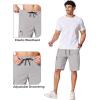 COOFANDY Men’s Casual Cargo Shorts 10″ Drawstring Elastic Waist Shorts Summer Cotton Chino Work Shorts with 6 Pockets(Light Grey)