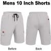 COOFANDY Men’s Casual Cargo Shorts 10″ Drawstring Elastic Waist Shorts Summer Cotton Chino Work Shorts with 6 Pockets(Light Grey)