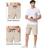 COOFANDY Men’s Casual Cargo Shorts 10″ Drawstring Elastic Waist Shorts Summer Cotton Chino Work Shorts with 6 Pockets(Light Khaki)