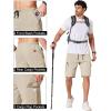 COOFANDY Men’s Casual Cargo Shorts 10″ Drawstring Elastic Waist Shorts Summer Cotton Chino Work Shorts with 6 Pockets(Light Khaki)