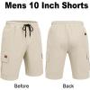 COOFANDY Men’s Casual Cargo Shorts 10″ Drawstring Elastic Waist Shorts Summer Cotton Chino Work Shorts with 6 Pockets(Light Khaki)