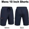 COOFANDY Men’s Casual Cargo Shorts 10″ Drawstring Elastic Waist Shorts Summer Cotton Chino Work Shorts with 6 Pockets(Navy Blue)