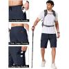 COOFANDY Men’s Casual Cargo Shorts 10″ Drawstring Elastic Waist Shorts Summer Cotton Chino Work Shorts with 6 Pockets(Navy Blue)