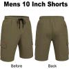 COOFANDY Men’s Casual Cargo Shorts 10″ Drawstring Elastic Waist Shorts Summer Cotton Chino Work Shorts with 6 Pockets(Olive Green)