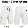 COOFANDY Men’s Casual Cargo Shorts 10″ Drawstring Elastic Waist Shorts Summer Cotton Chino Work Shorts with 6 Pockets(White)