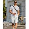 COOFANDY Men’s Casual Cargo Shorts 10″ Drawstring Elastic Waist Shorts Summer Cotton Chino Work Shorts with 6 Pockets(White)