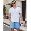 COOFANDY Men’s Casual Cotton Shorts Summer Beach 5 Inch Shorts Lightweight Drawstring Elastic Waist Chino Golf Shorts(Light Blue)