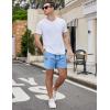 COOFANDY Men’s Casual Cotton Shorts Summer Beach 5 Inch Shorts Lightweight Drawstring Elastic Waist Chino Golf Shorts(Light Blue)