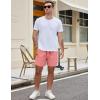 COOFANDY Men’s Casual Cotton Shorts Summer Beach 5 Inch Shorts Lightweight Drawstring Elastic Waist Chino Golf Shorts(Pink)