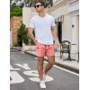 COOFANDY Men’s Casual Cotton Shorts Summer Beach 5 Inch Shorts Lightweight Drawstring Elastic Waist Chino Golf Shorts(Pink)