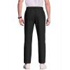 COOFANDY Men’s Casual Pants Elastic Waist Flat Front Dress Slacks Regular Fit Stretch Golf Pants Work Office Trousers(Black)