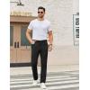 COOFANDY Men’s Casual Pants Elastic Waist Flat Front Dress Slacks Regular Fit Stretch Golf Pants Work Office Trousers(Black)