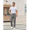COOFANDY Men’s Casual Pants Elastic Waist Flat Front Dress Slacks Regular Fit Stretch Golf Pants Work Office Trousers(Dark Gray)