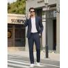 COOFANDY Men’s Casual Pants Elastic Waist Flat Front Dress Slacks Regular Fit Stretch Golf Pants Work Office Trousers(Deep Blue)