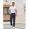 COOFANDY Men’s Casual Pants Elastic Waist Flat Front Dress Slacks Regular Fit Stretch Golf Pants Work Office Trousers(Deep Blue)