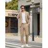 COOFANDY Men’s Casual Pants Elastic Waist Flat Front Dress Slacks Regular Fit Stretch Golf Pants Work Office Trousers(Khaki)