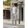 COOFANDY Men’s Casual Pants Elastic Waist Flat Front Dress Slacks Regular Fit Stretch Golf Pants Work Office Trousers(Light Gray)
