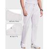 COOFANDY Men’s Casual Pants Elastic Waist Flat Front Dress Slacks Regular Fit Stretch Golf Pants Work Office Trousers(White)