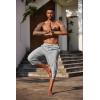 COOFANDY Mens Casual Pants Linen Capri Harem Pants Loose Fit Baggy Pants Lightweight Beach Yoga Trousers(Grey)