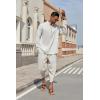 COOFANDY Mens Casual Pants Linen Capri Harem Pants Loose Fit Baggy Pants Lightweight Beach Yoga Trousers(Linen Khaki)