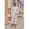 COOFANDY Mens Casual Pants Linen Capri Harem Pants Loose Fit Baggy Pants Lightweight Beach Yoga Trousers(Linen Khaki)